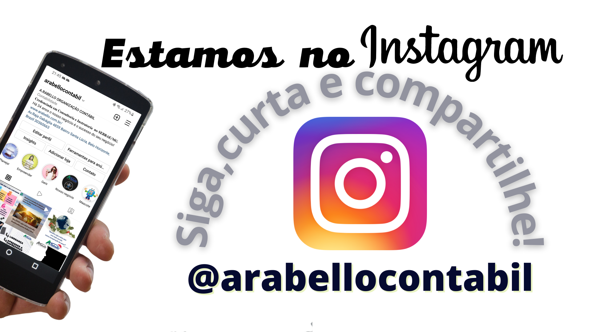 Estamos também no Instagram.